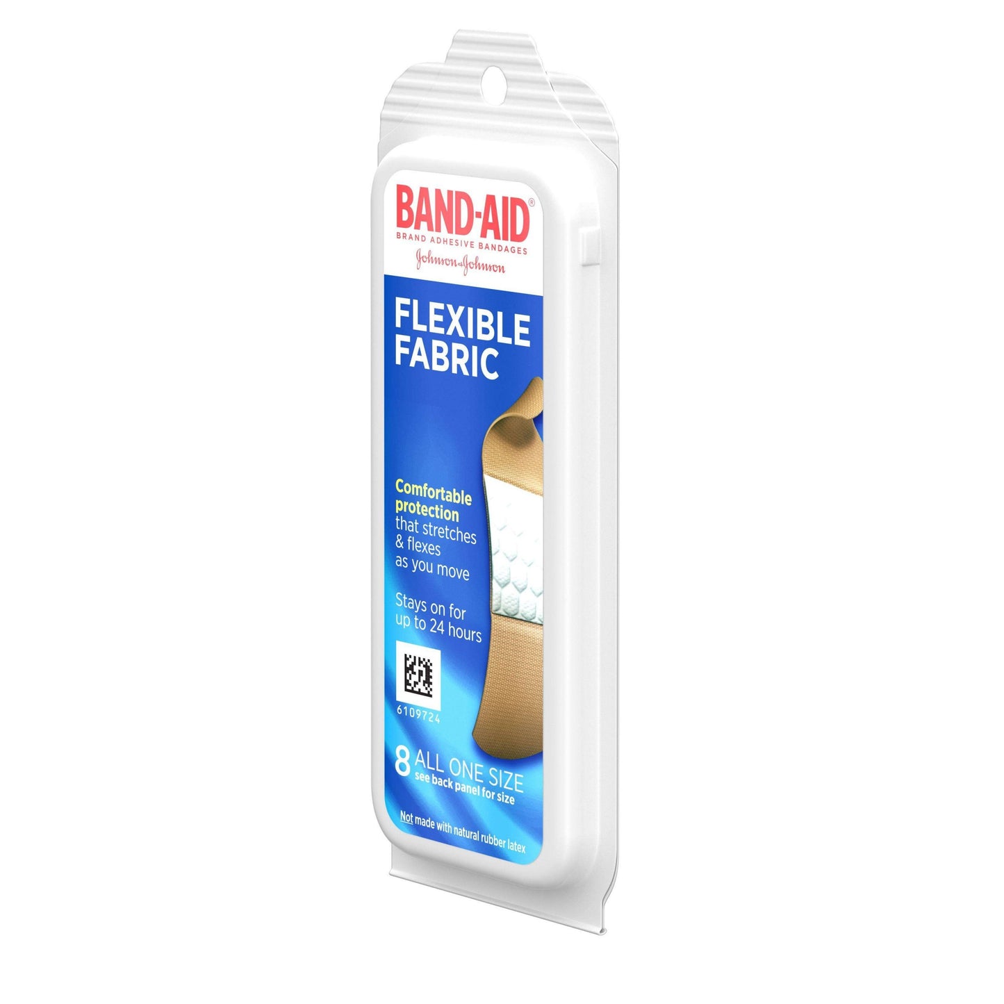 BAND AID TRAVEL PACK FLEXIBLE FABRIC BANDAGES 8 COUNT, 12 PER PACK