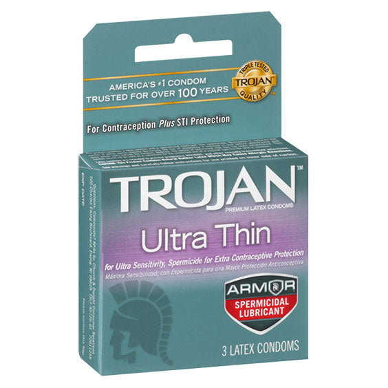 Trojan Ultra Thin Spermicidal Condoms 6×3’S Pack