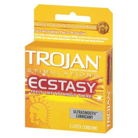 Trojan Ecstasy Ultra Smooth Lubricant Condoms 6×3’S Pack