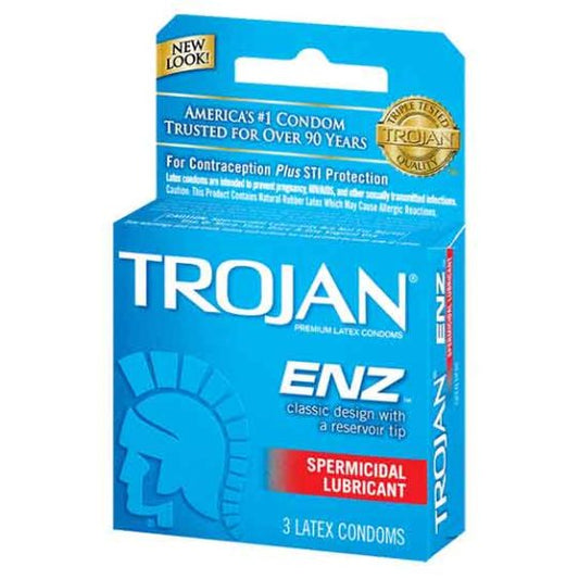 Trojan Enz Spermicidal Lubricant 6×3’S Pack