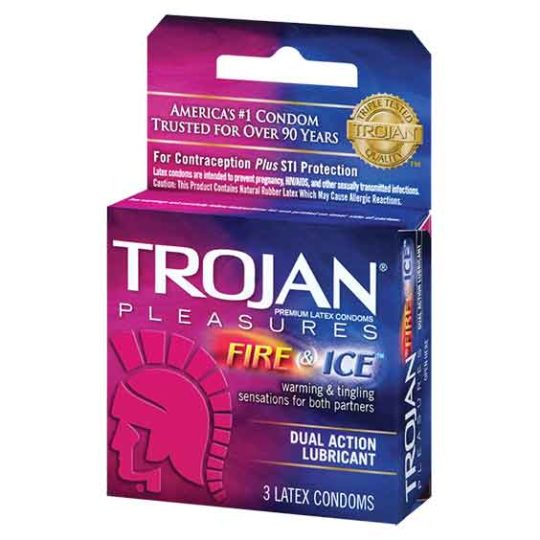 Trojan Fire & Ice Dual Action Lubricant Condoms 6×3’S Pack