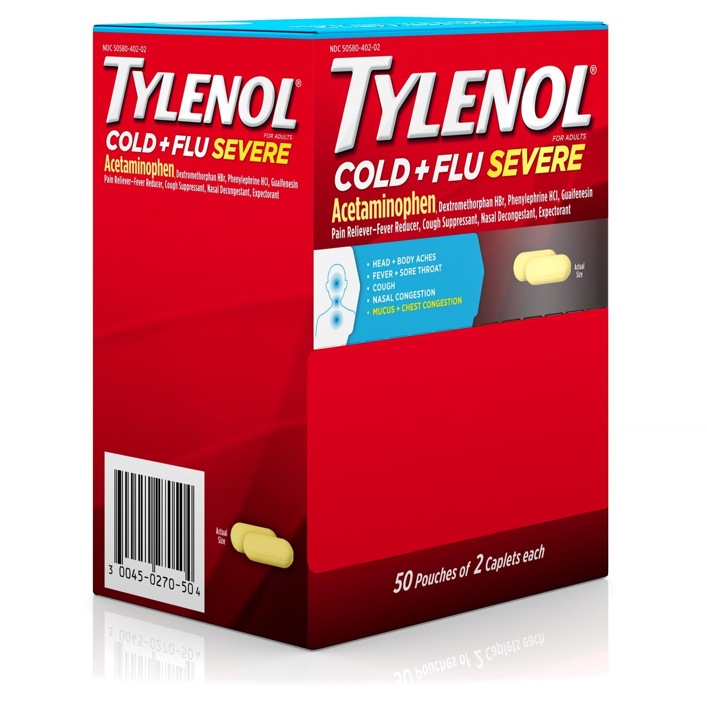 TYLENOL COLD & FLU SEVERE 50×2’S CAPLETS