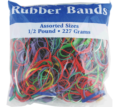 RUBBER BANDS 1/2 LBS ASSORTED SIZE