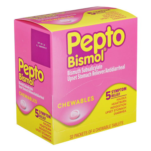 PEPTO-BISMOL 32×4’S CHEWABLE TABLETS P&G