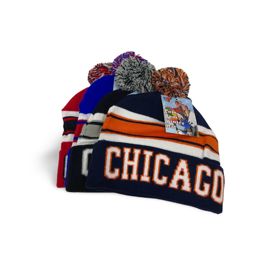 WINTER HAT – CHICAGO POM POM 12UNITS