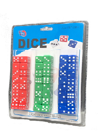 COLOR DICE CARD 24 PAIR