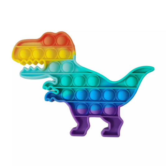 BUBBLE POP FIDGET – RAINBOW DINOSAUR SHAPE 6″