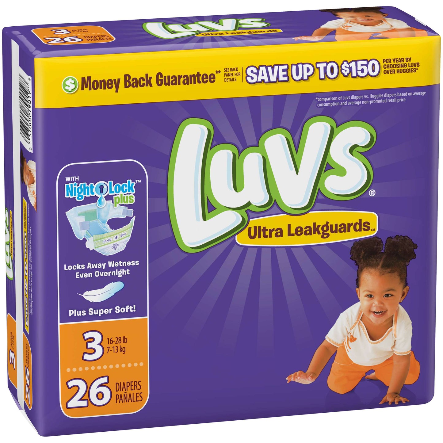 LUVS DIAPER SIZE 3, 26CT P&G