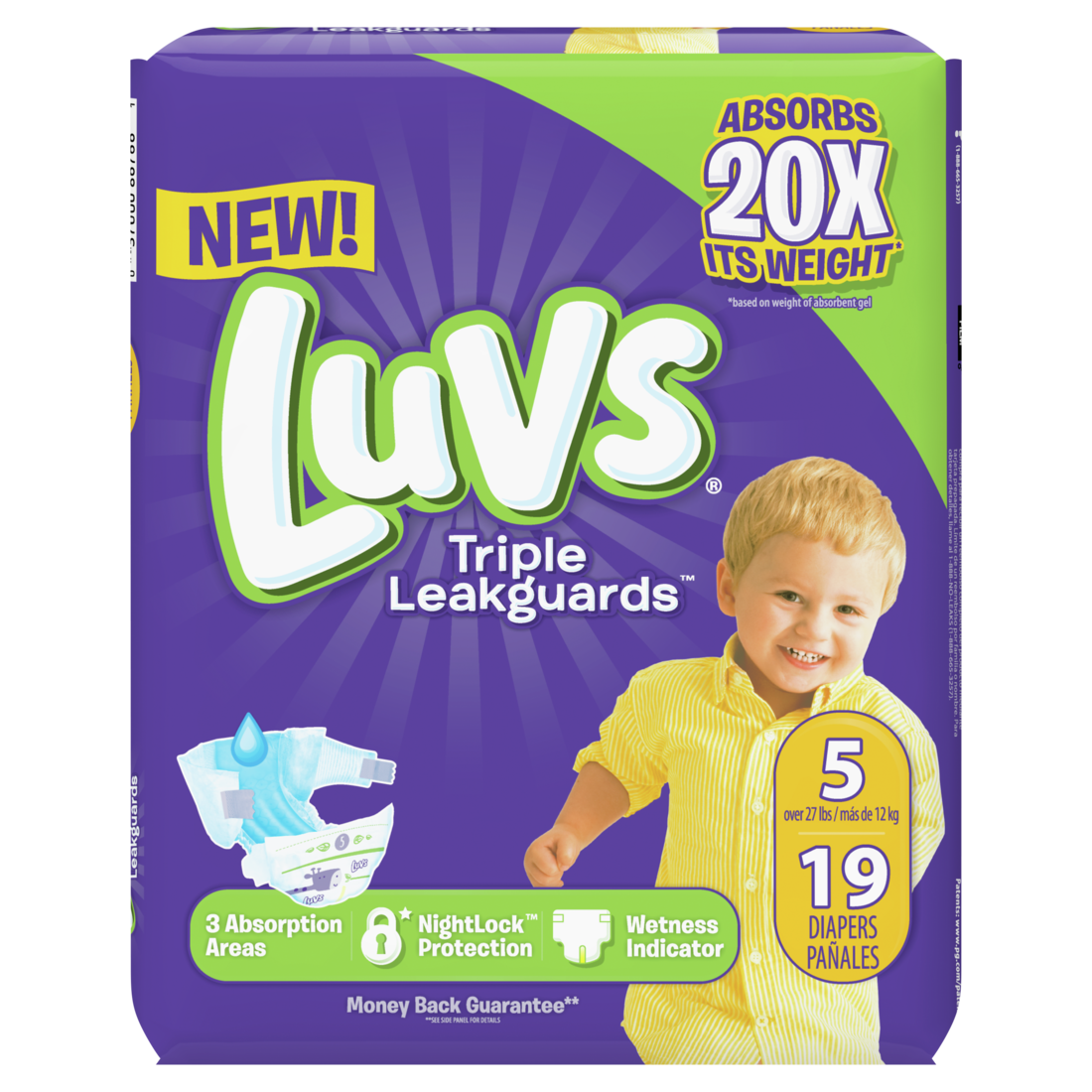 LUVS DIAPER SIZE 5, 19CT P&G