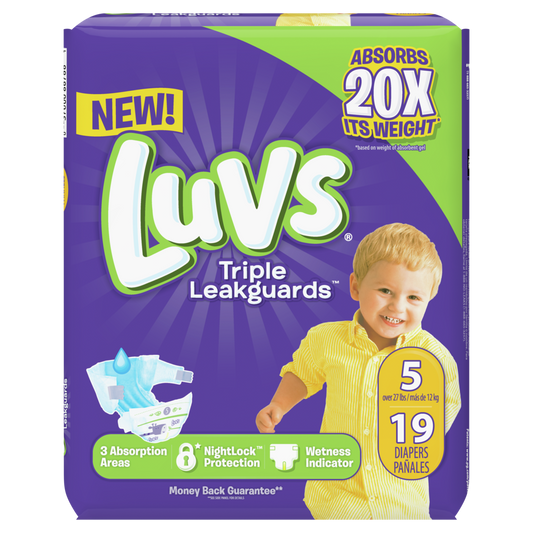 LUVS DIAPER SIZE 5, 19CT P&G