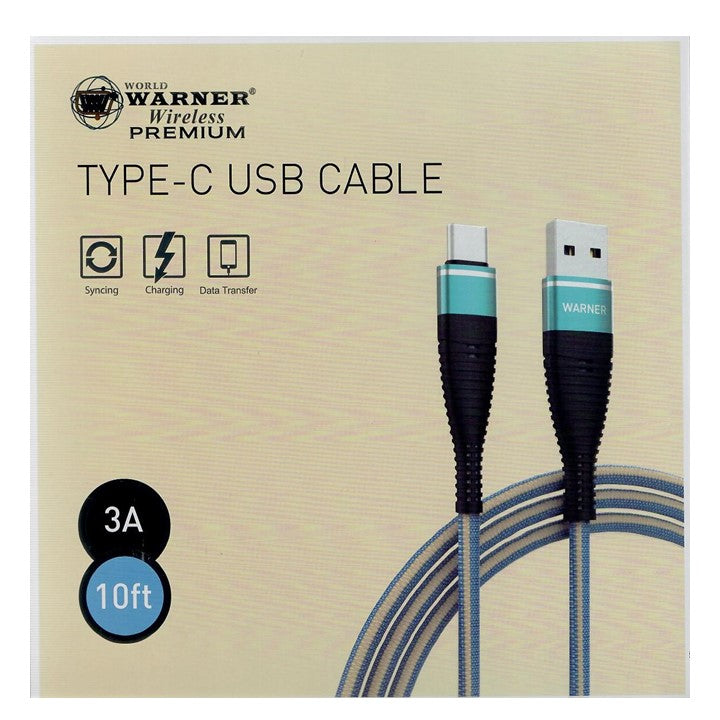 10FT WARNER TYPE-C USB CABLE