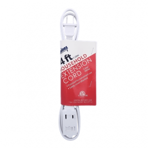 HOUSEHOLD EXTENSION CORD 4FT – WHITE