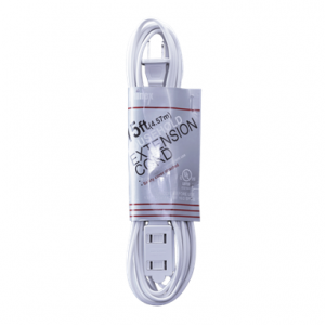 HOUSEHOLD EXTENSION CORD 15FT – WHITE