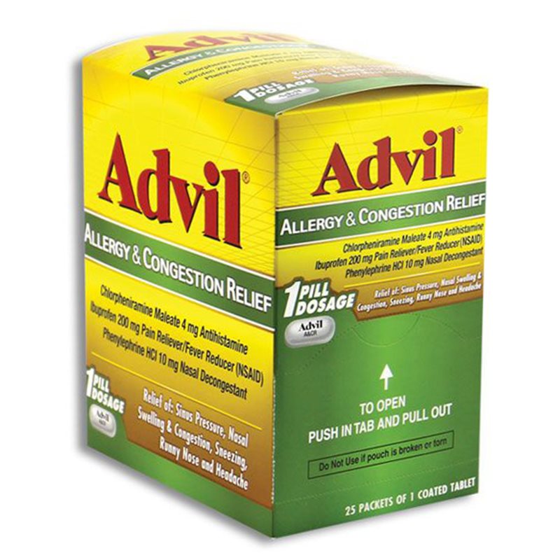 ADVIL ALLERGY & CONGESTION RELIEF 25×1’S TABLETS