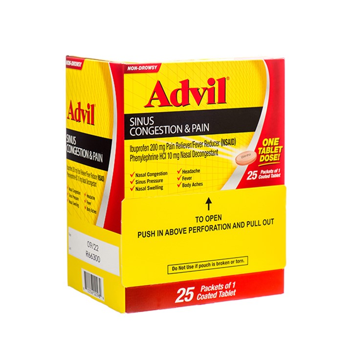 ADVIL SINUS CONGESTION & PAIN 25×1’S TABLETS