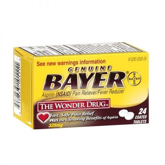 BAYER ASPIRIN 24CT TABLETS BOX