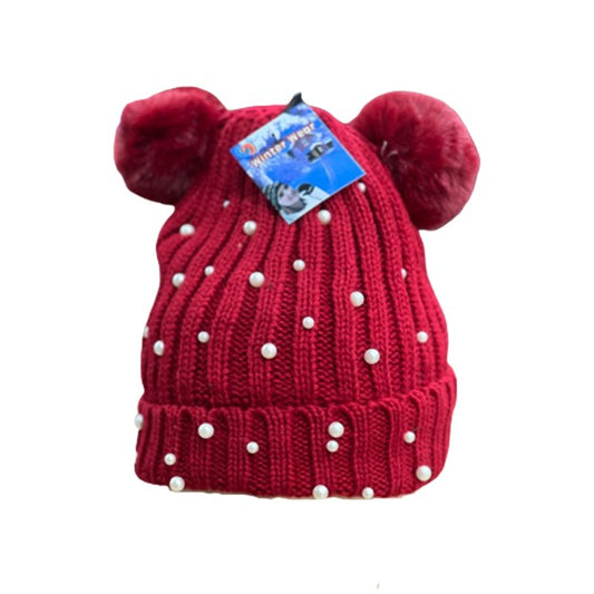 WINTER HAT – PEARL POM POM 12UNITS