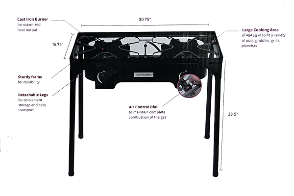 GAS BURNER OUTDOOR – DOUBLE BURNER WITH STAND