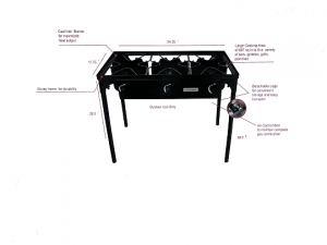 GAS BURNER OUTDOOR – TRIPPLE BURNER WITH STAND