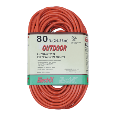 GROUNDED EXTENSION CORD 100FT – ORANGE