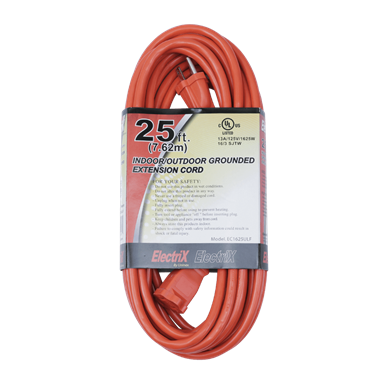 GROUNDED EXTENSION CORD 25FT – ORANGE