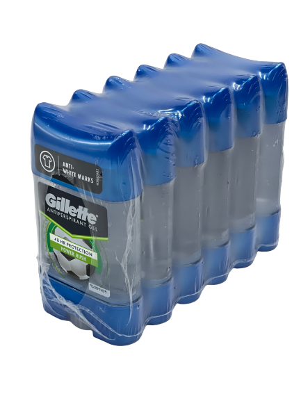 GILLETTE ANTIPERSPIRANT GEL – POWER RUSH 70ML 6 PACK