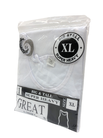 A-SHIRT WHITE 12CT (SIZES SMALL TO X-LARGE)