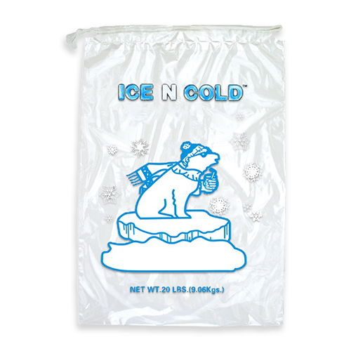 ICE & COLD 20LBS ICE BAG WITH DRAW STRING 250CT