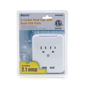 2 – OUTLET WALL TAP WITH DUAL USB PORT