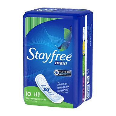 STAYFREE MAXI SUPER 10CT PADS