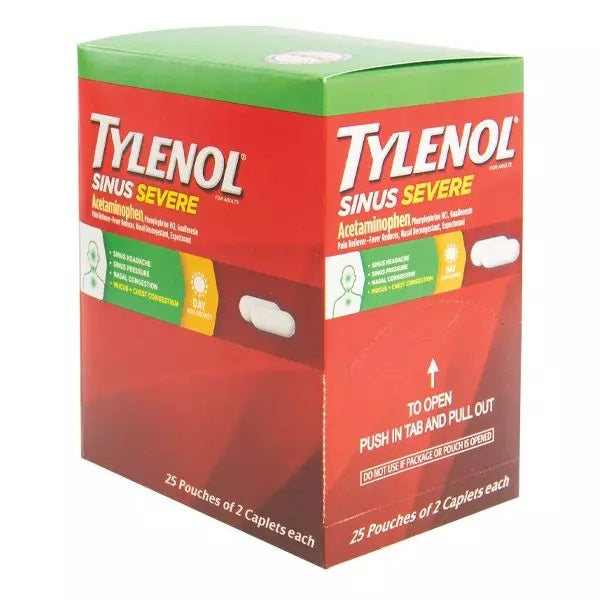 TYLENOL SINUS SEVERE 25×2’S CAPLETS