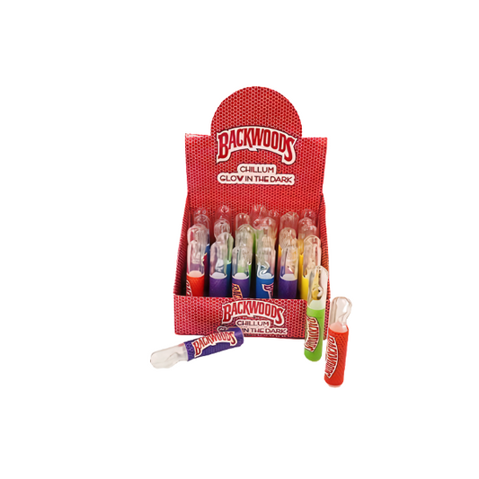 GLOW IN THE DARK CHILLUMS – BACKWOODS 30CT DISPLAY