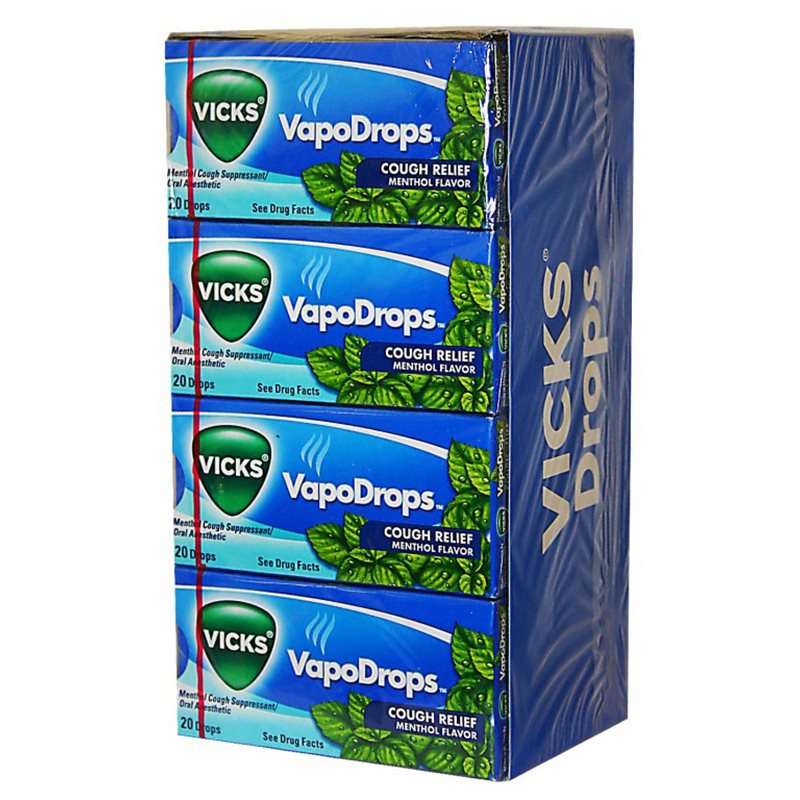 VICKS VAPODROPS – MENTHOL 20 PACKAGES/20 DROPS BOX P&G